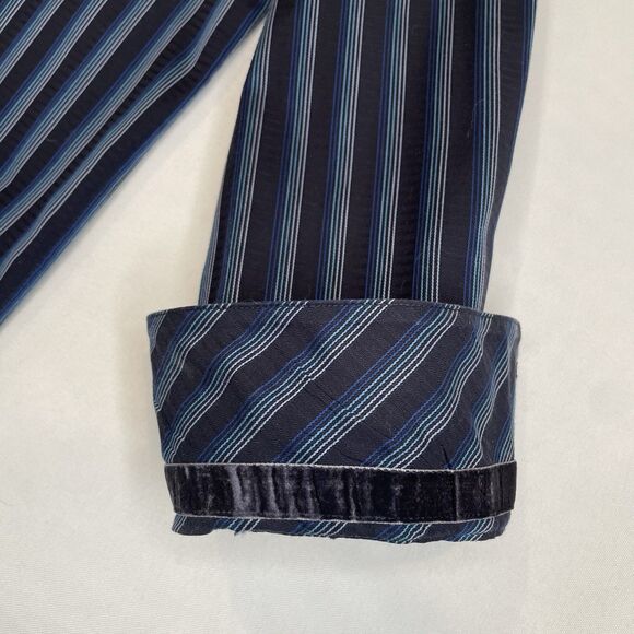 Zagiri Mens Blue Striped Flip Cuff Long Sleeve Button Up Cotton L - Picture 4 of 15